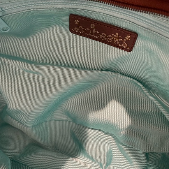 BaBee D Leather Whimsical Mushroom Embroidered Hand Bag Hobo with Wood Handles - Picture 5 of 8